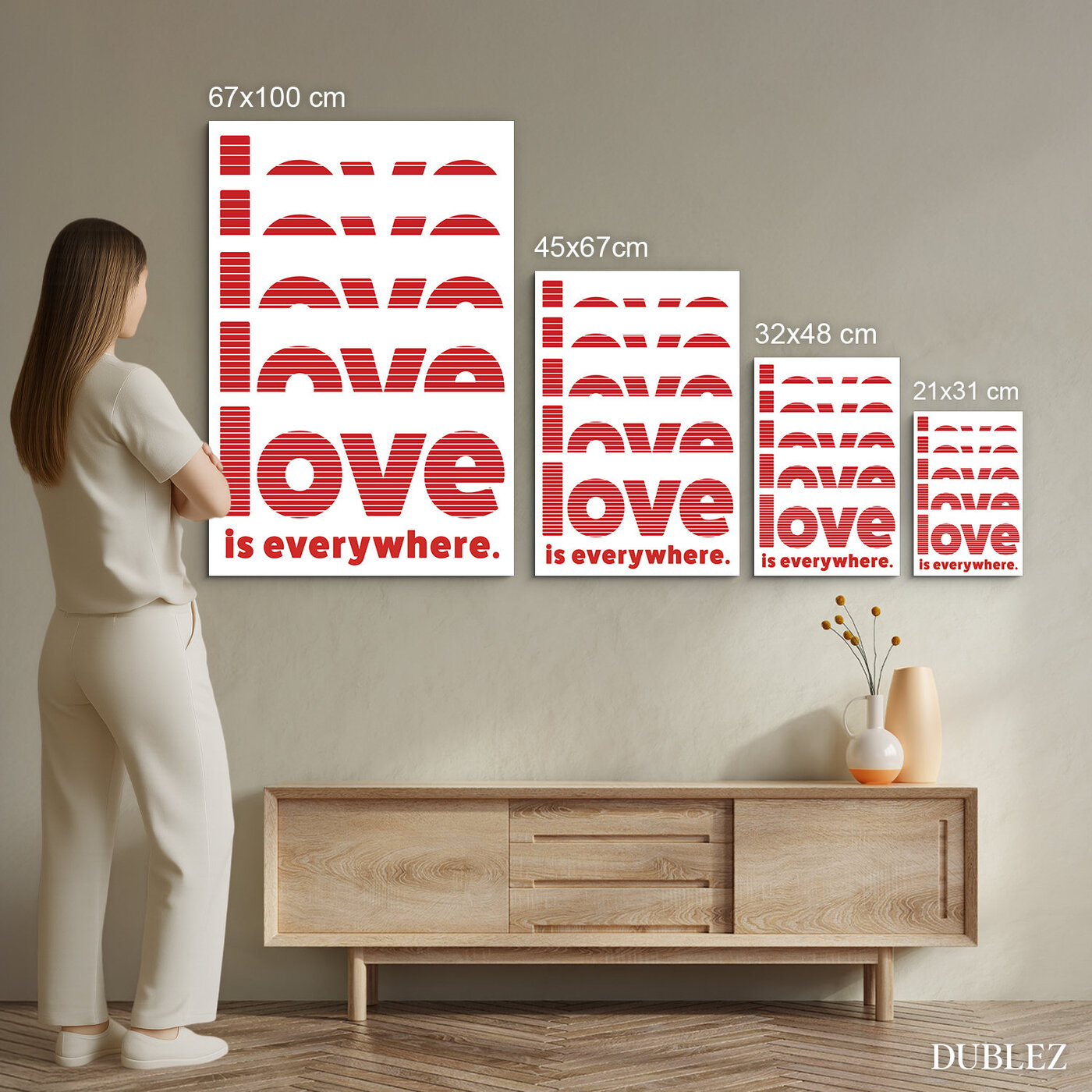 Moderný obraz s nápisom - Love is everywhere