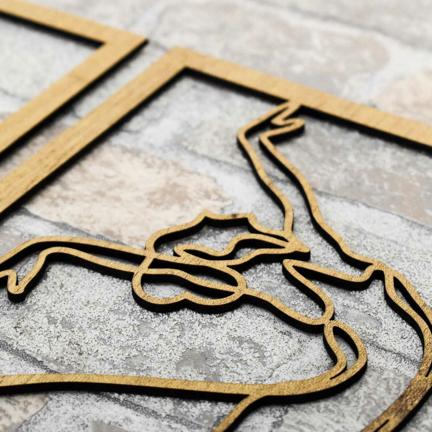 3-Piece Wooden Wall Art - Ballerinas | Gold Craft Oak