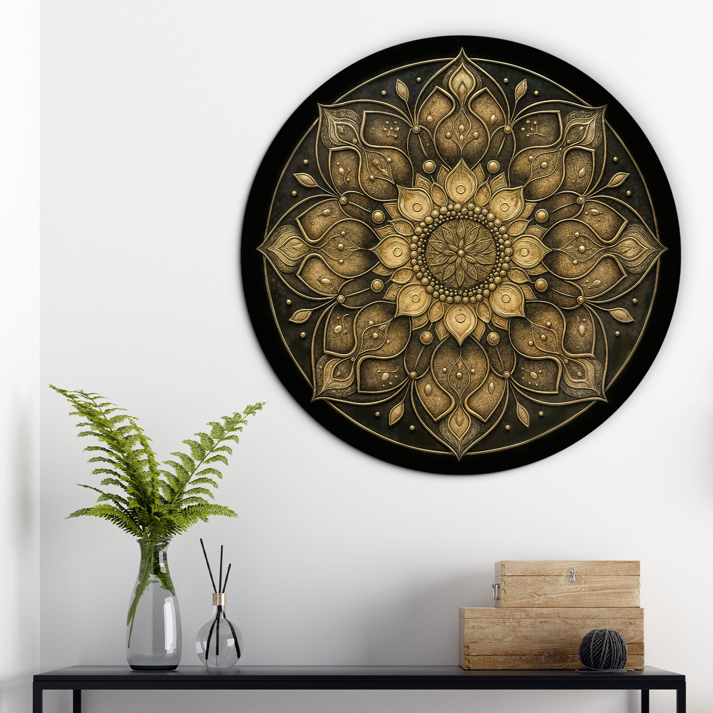 Elegant gold wall mandala