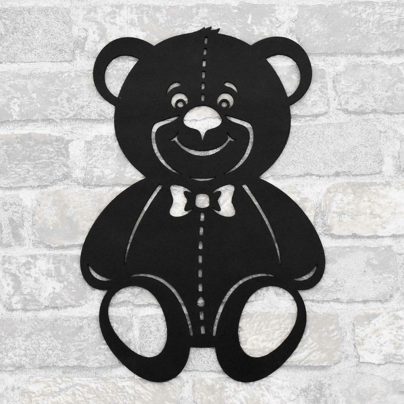 Wooden Deco for Children&#039;s Room - Teddy Bear | Black