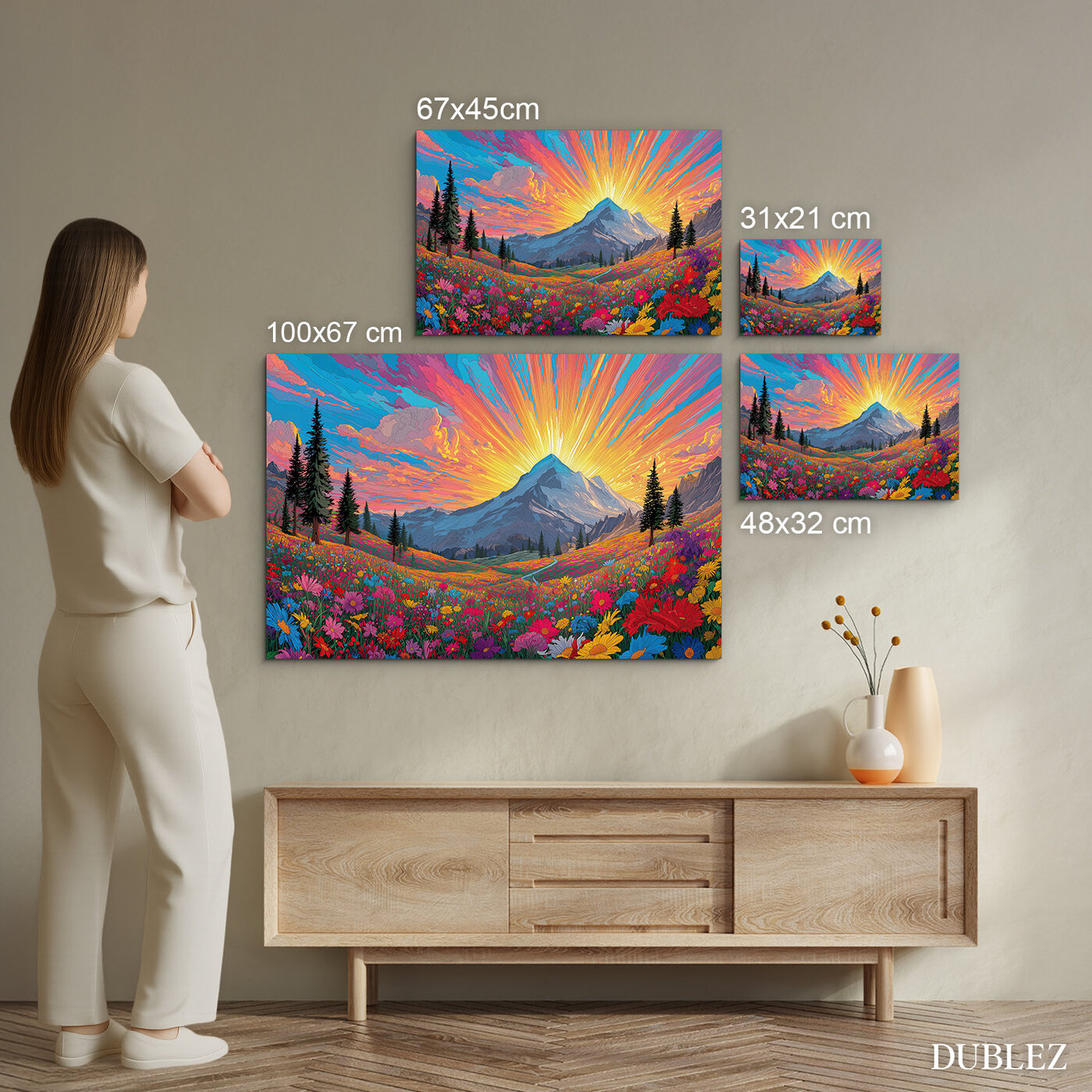 Wooden picture - Illustration of the landscape