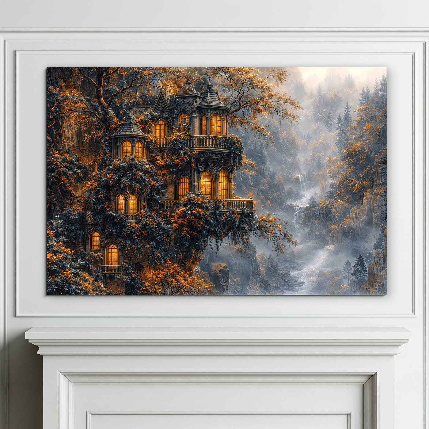 Drevený obraz - Čarovný dom na strome