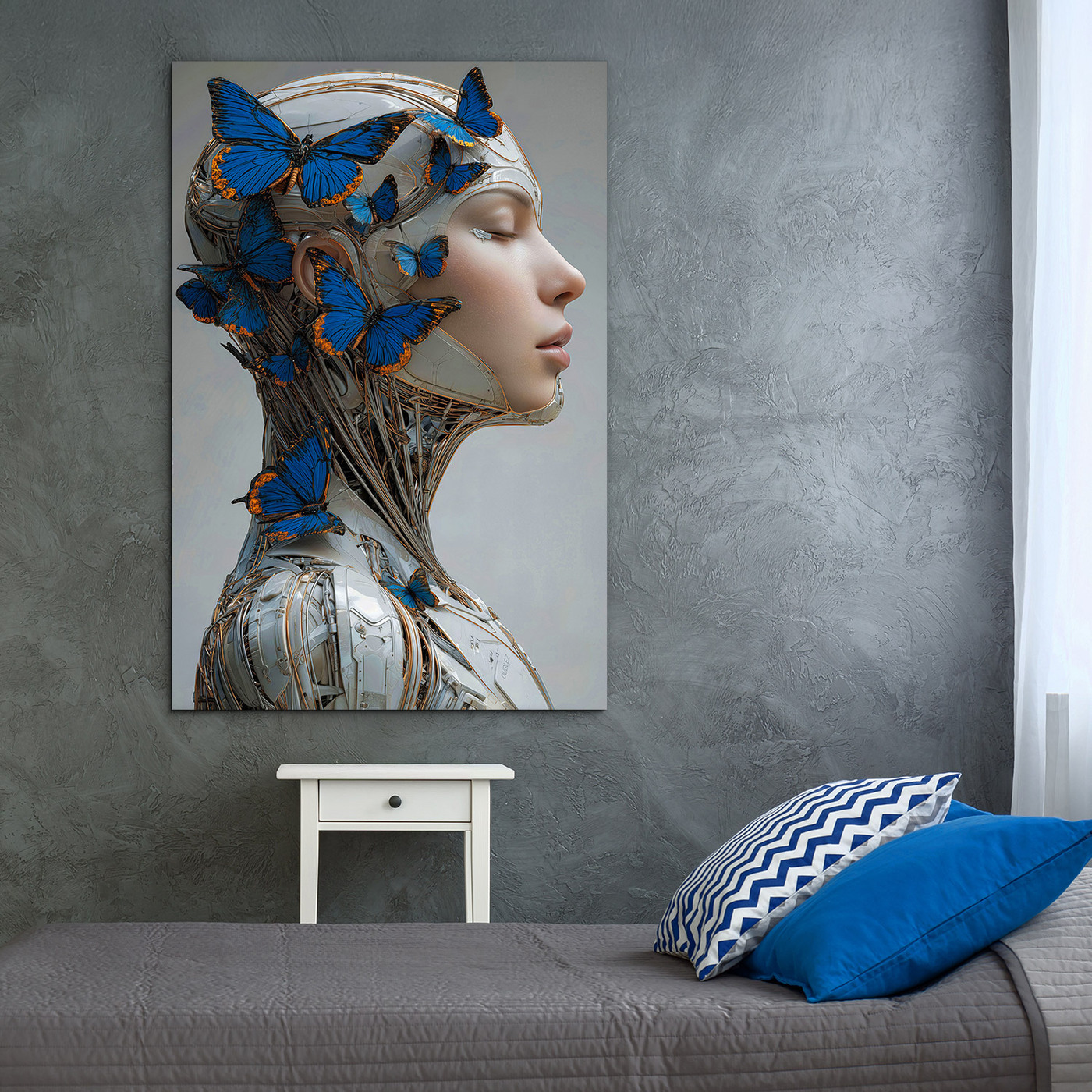 Futuristický obraz do spálne - Kybernetická múza