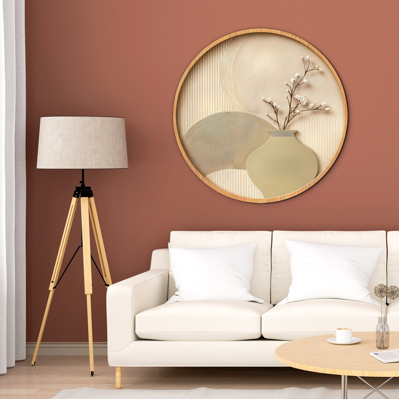 Kruhový zen obraz - Natural