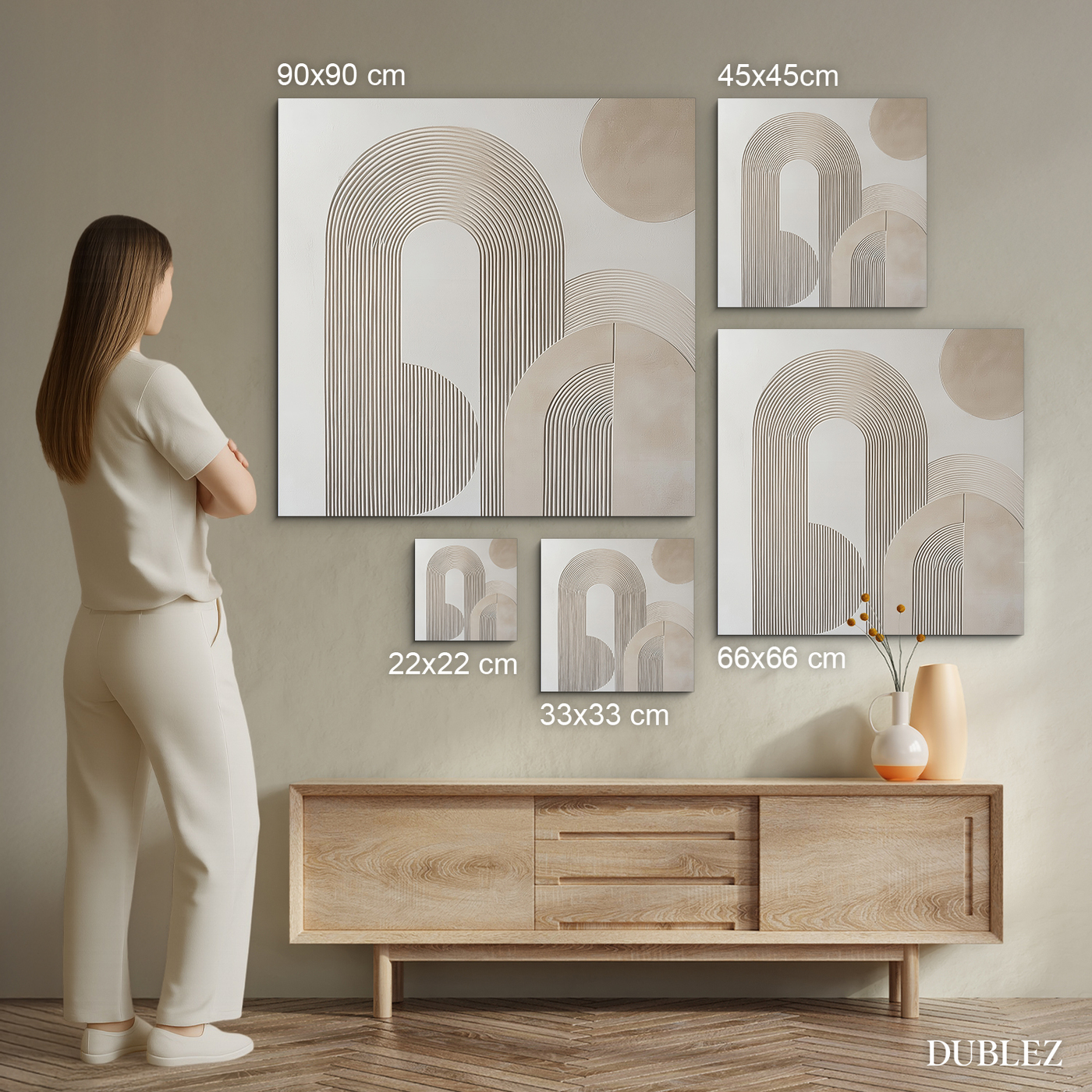 Structured Wall Art made from Wood - Arch