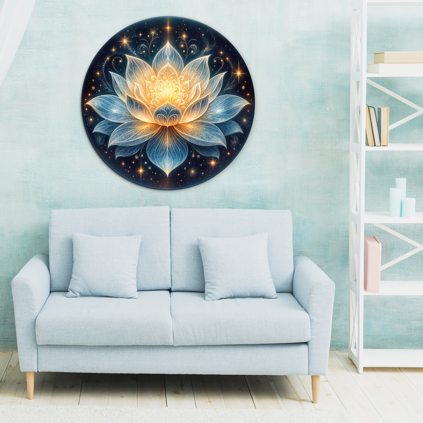 Tablou rotund din lemn - Lotus