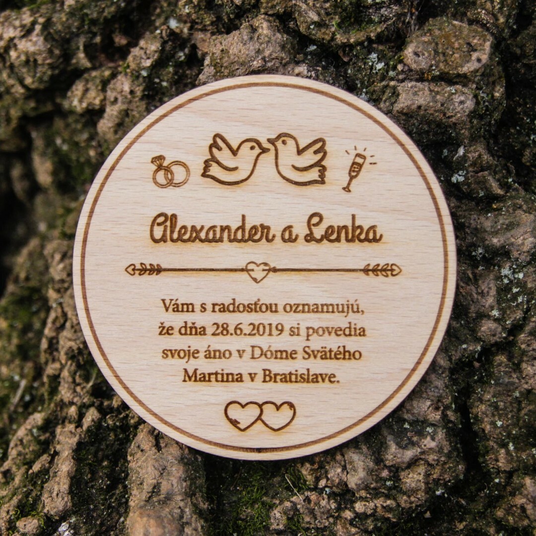 Magnetka na svadbu - kruh 