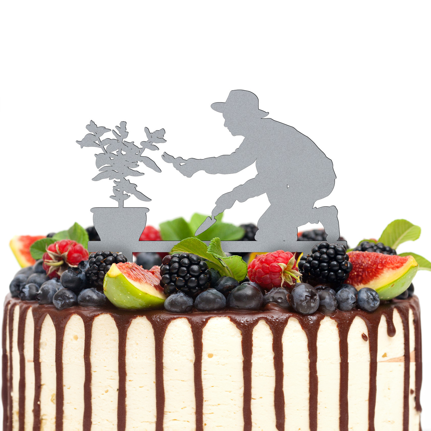 Drevený zápich do torty - Záhradkár  | Strieborná