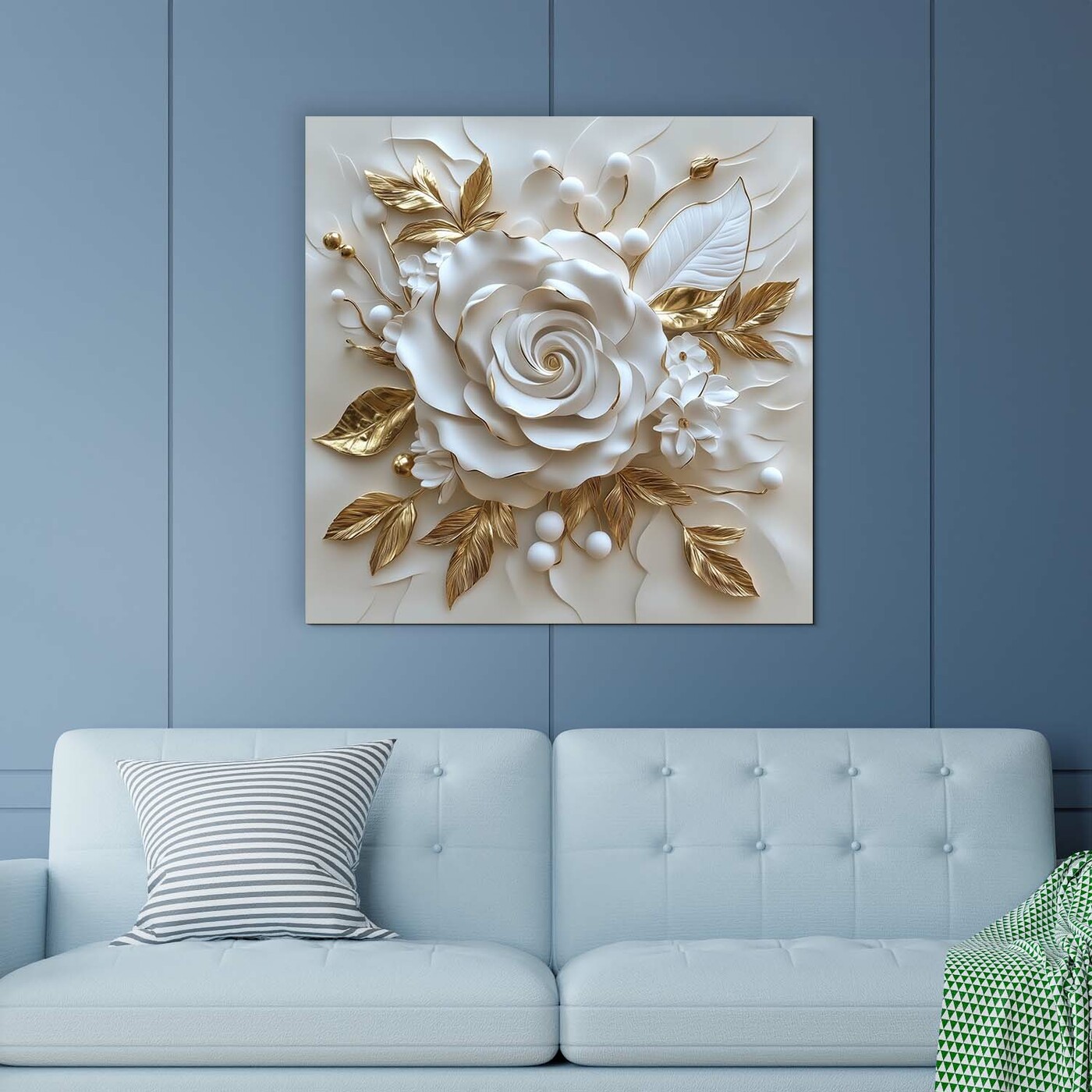 Falikép - Fehér virág