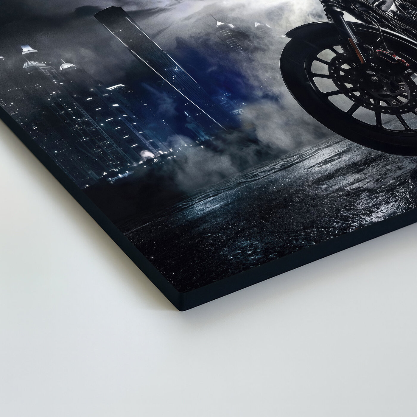 Motorcycle painting on wood - Night Rider