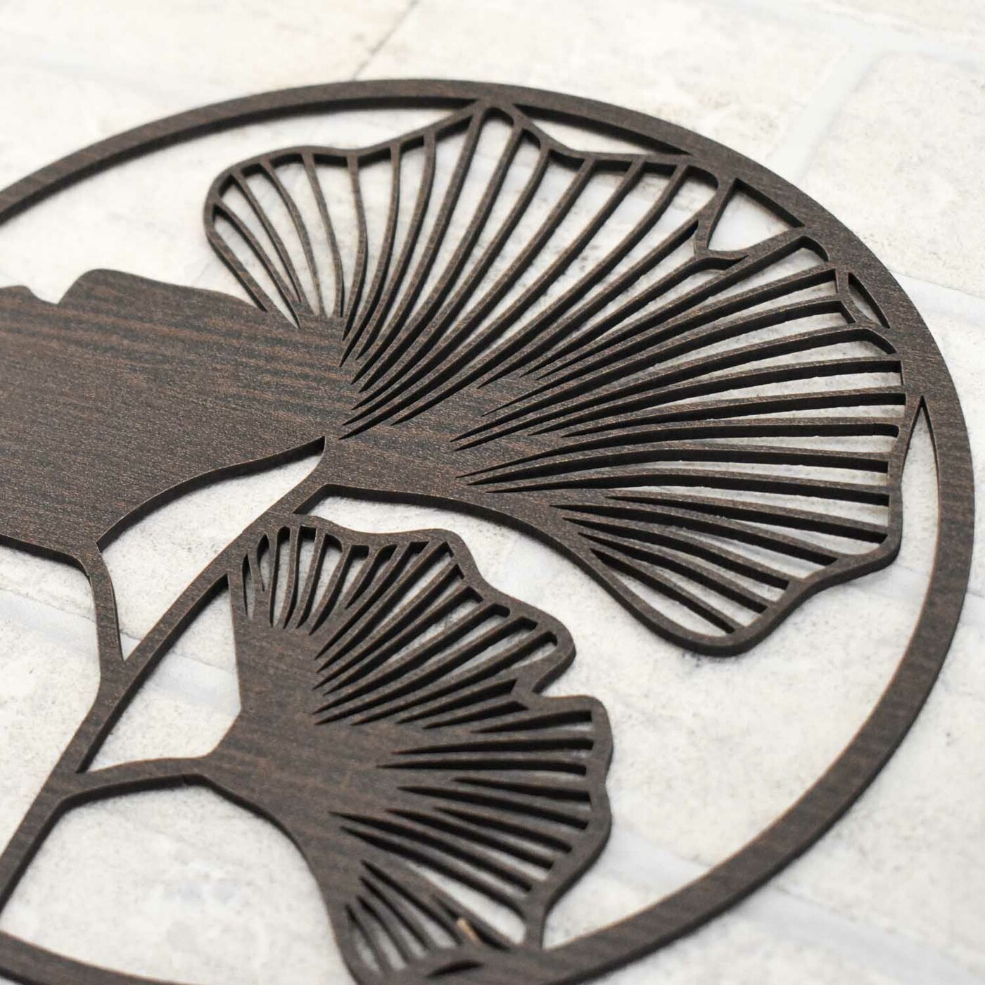 3-dielna drevená dekorácia - Ginkgo | Wenge