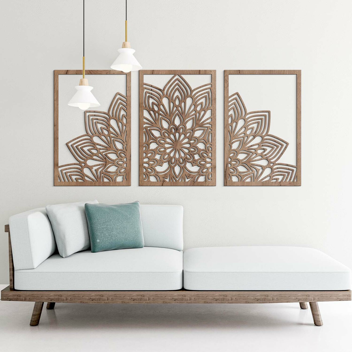 Multi-Part Mandala on the Wall - Abundance | Tobacco Oak