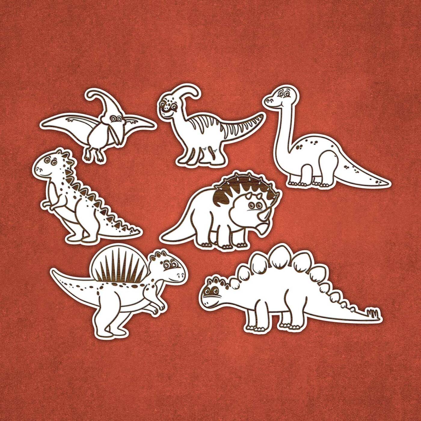 Drevená interaktívna hračka - Dinosaury | Biela