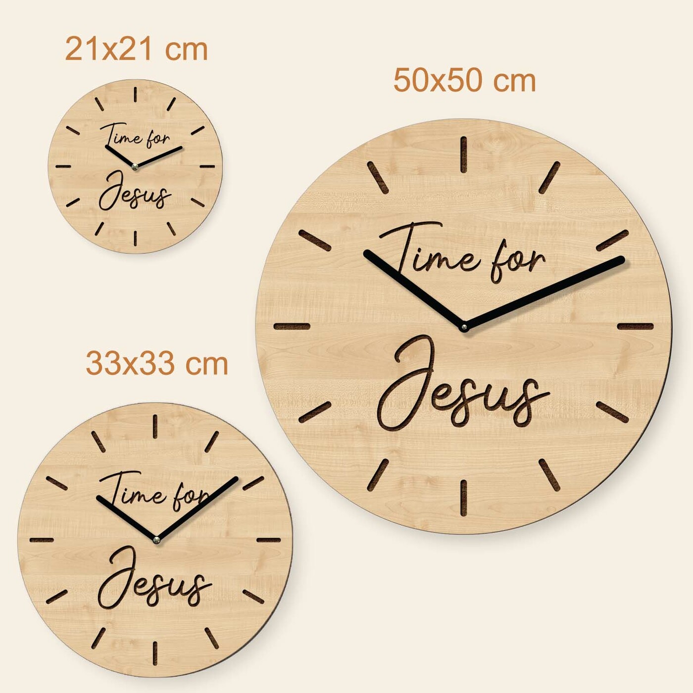 Kresťanské hodiny na stenu - Time for Jesus