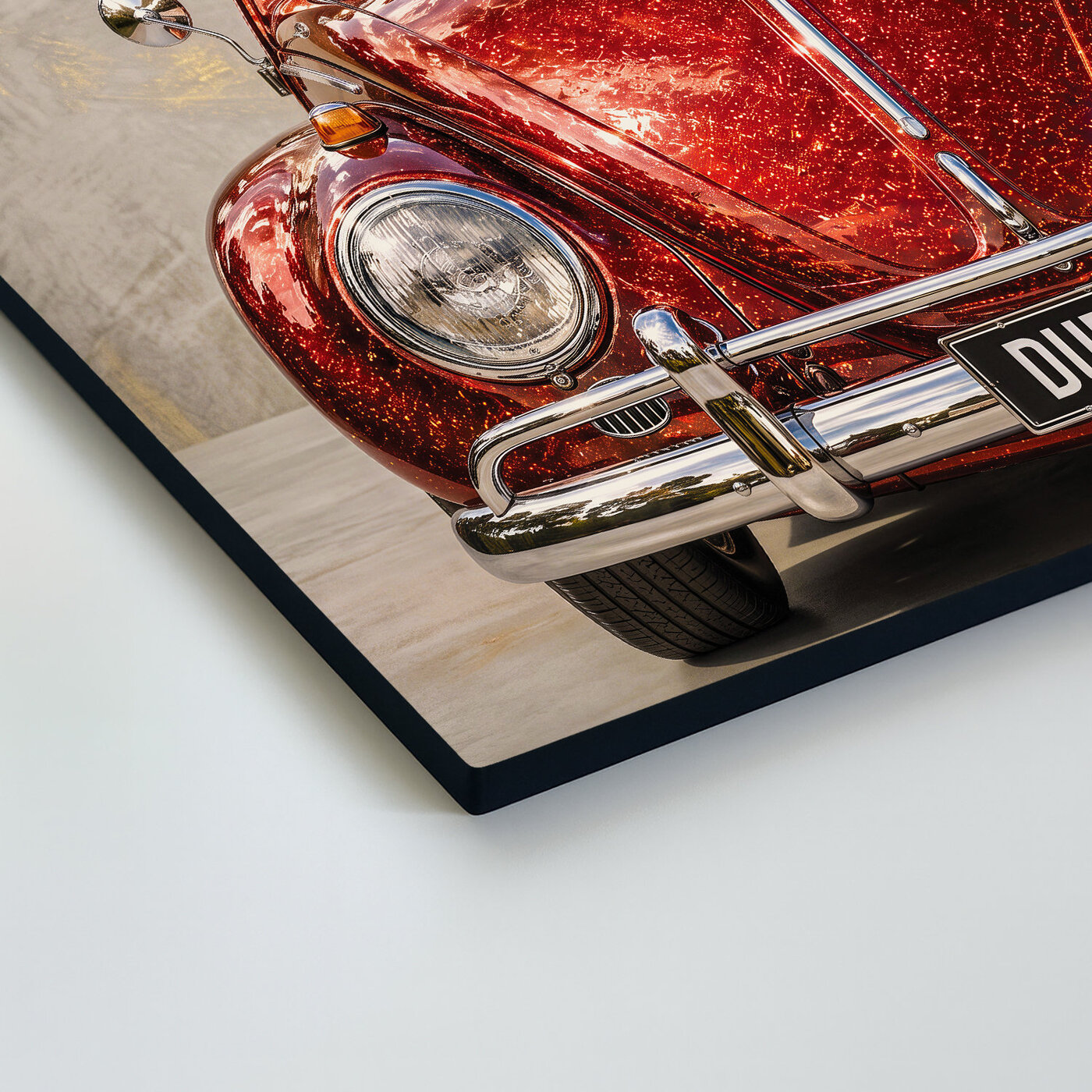 Drevený retro obraz auta - VW Beetle • 1967