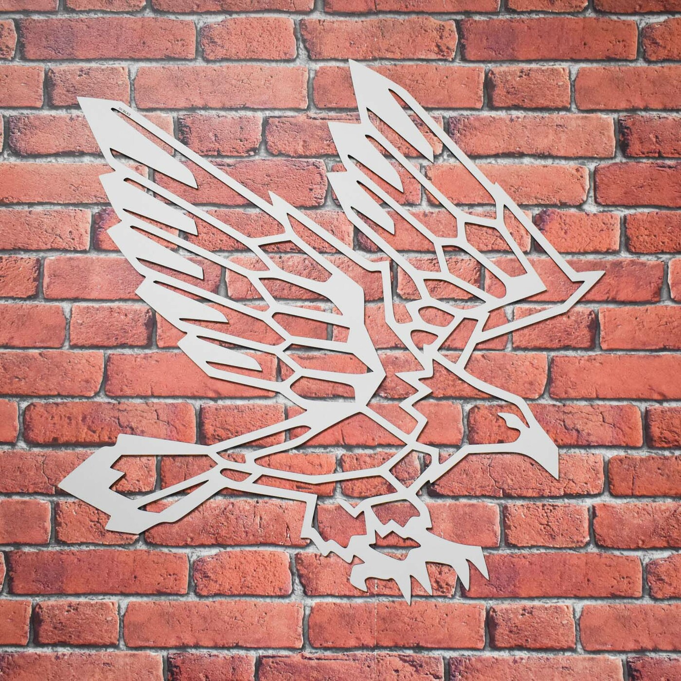 Polygonal Wall Art from Wood - Eagle | Silver