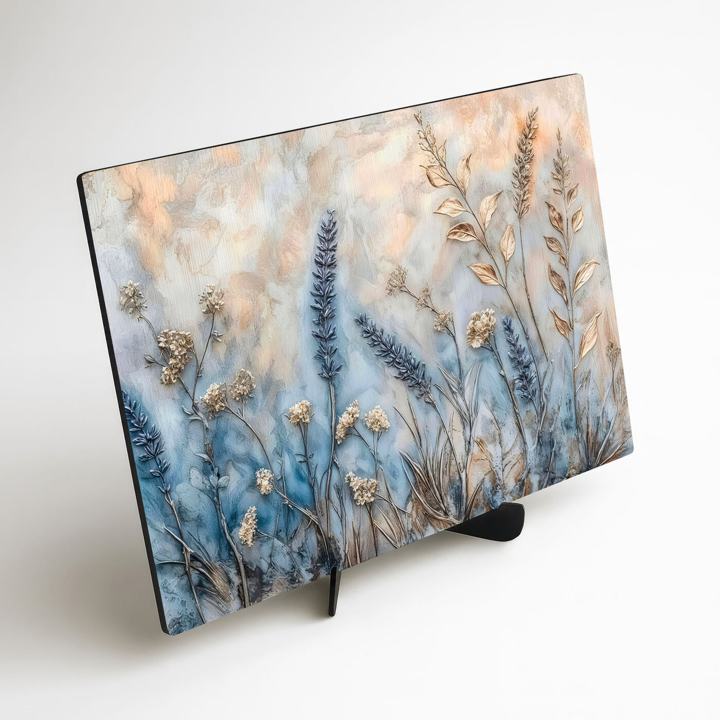 Flower picture on wood - Stems