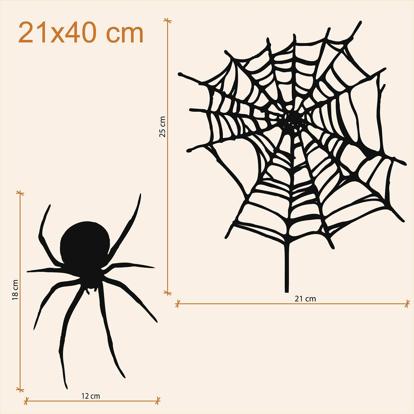 Wooden Halloween Decoration - Spider | 21x40 cm