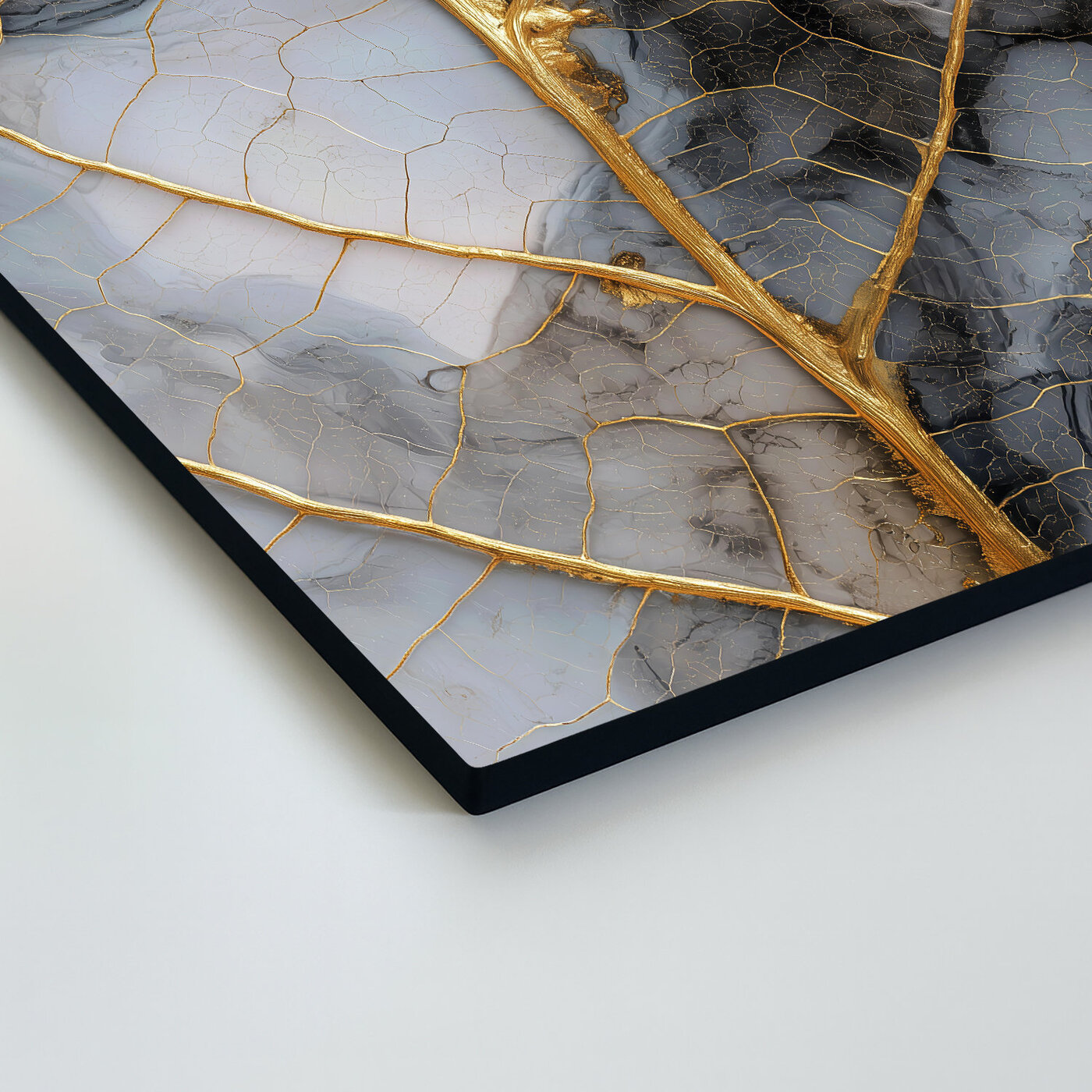 Glamour obraz - Zlatý list v mramore