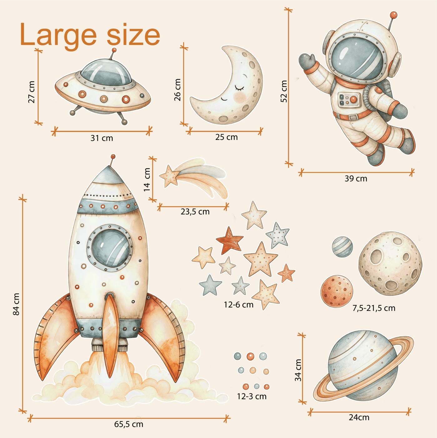 Space wall decoration - Little astronaut | Larger size