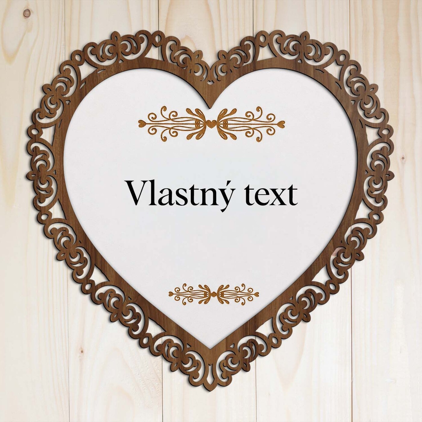 Drevené srdiečko s vlastným textom | Orech