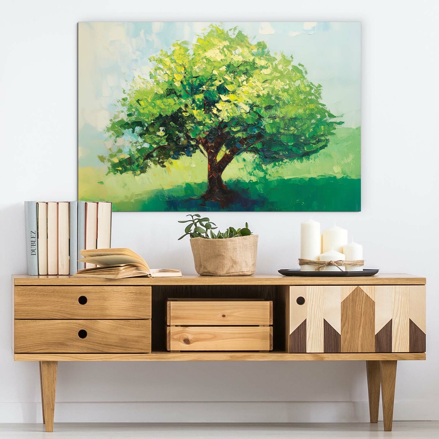 Green Wall Art - Painted Tree