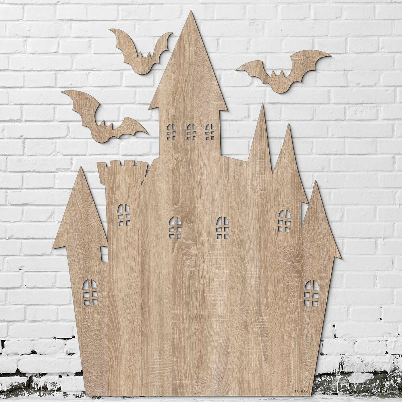 Halloweenská dekorácia na stenu - Strašidelný hrad | Dub Sonoma