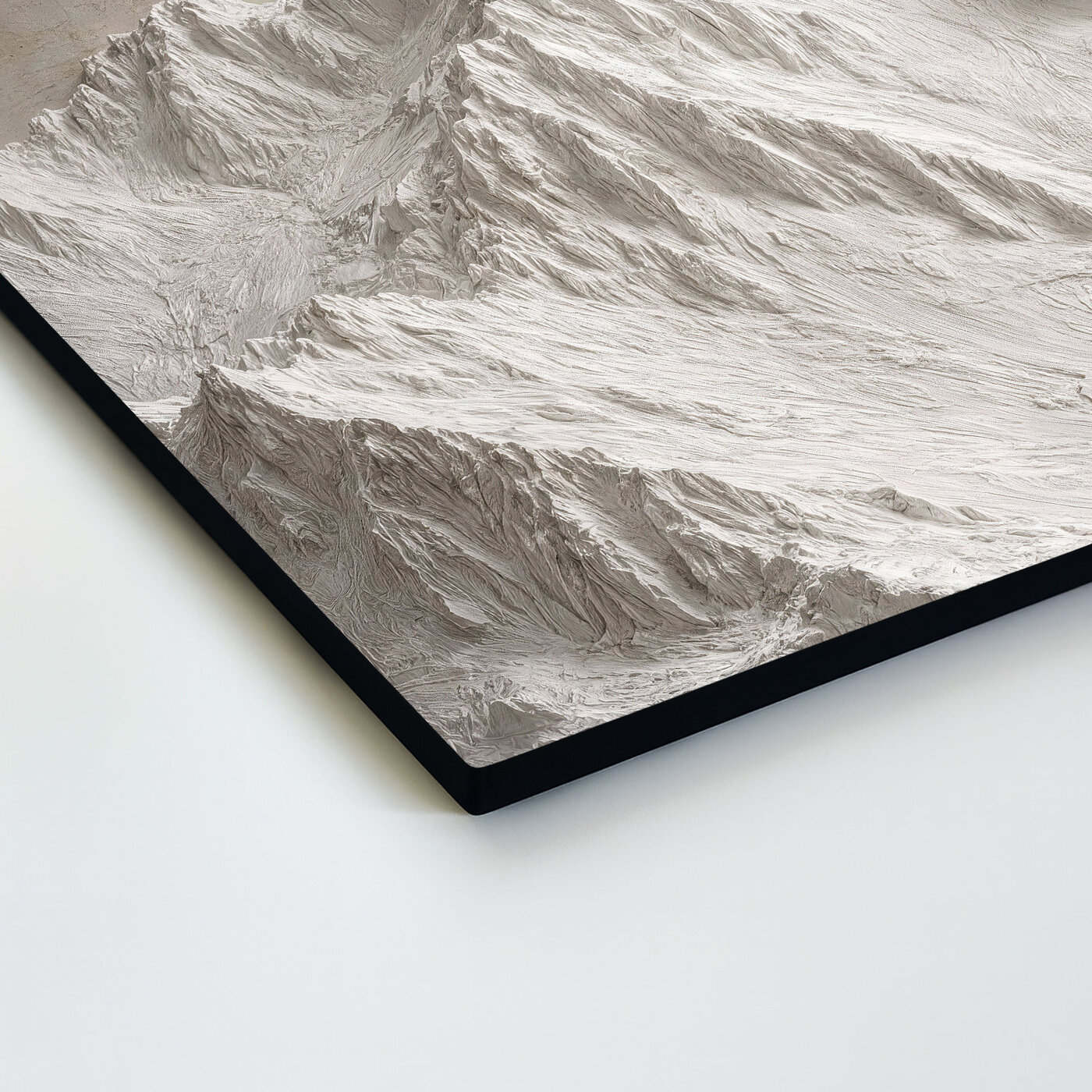 Drevený obraz - Biele abstraktné hory