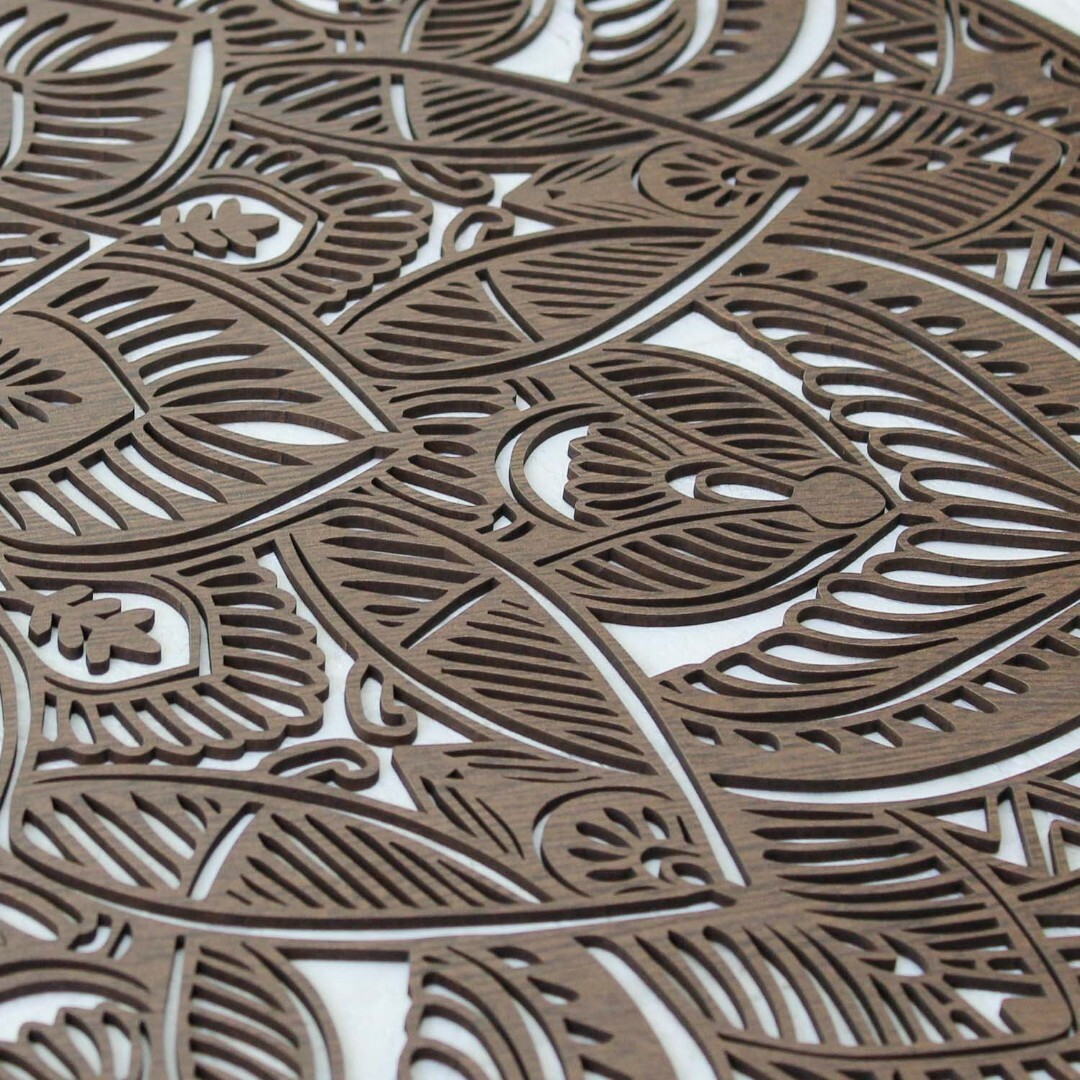 Luxusný drevený obraz na stenu - Mandala | Orech