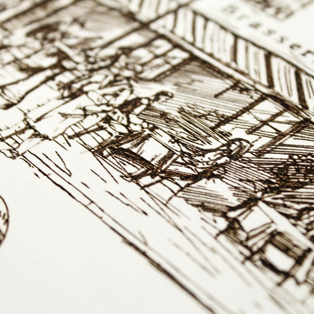 Wooden Wall Art for Restaurant - French Café | White