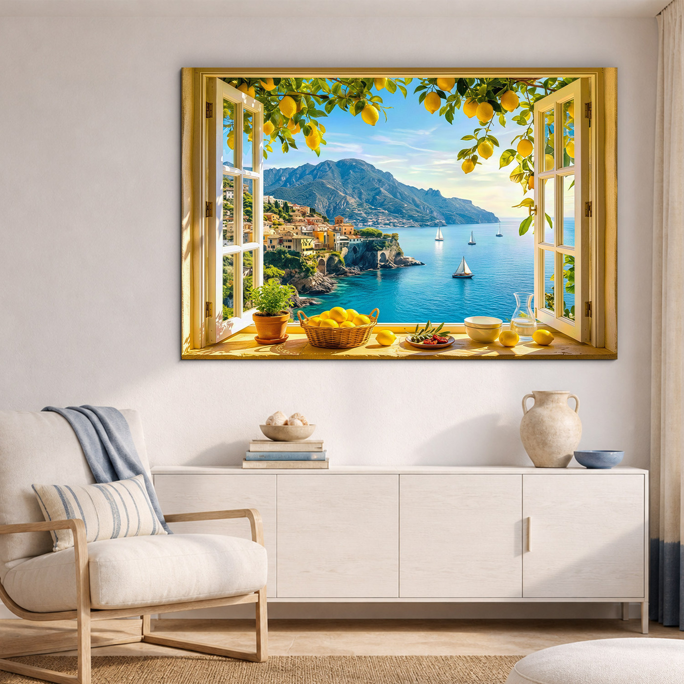 Obraz na dreve - Amalfi s výhľadom na more