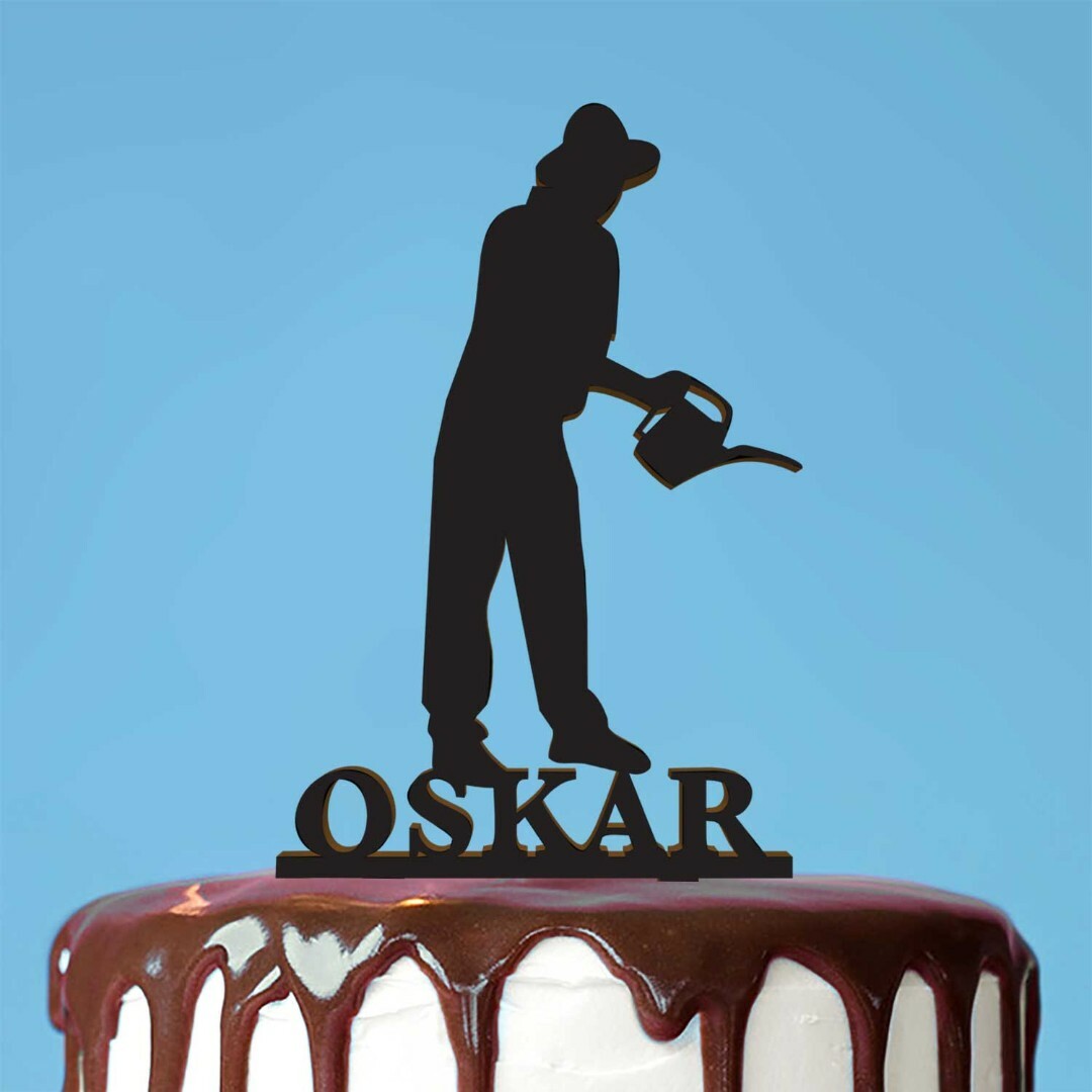 Postavička záhradník - Zápich do torty  | Čierna