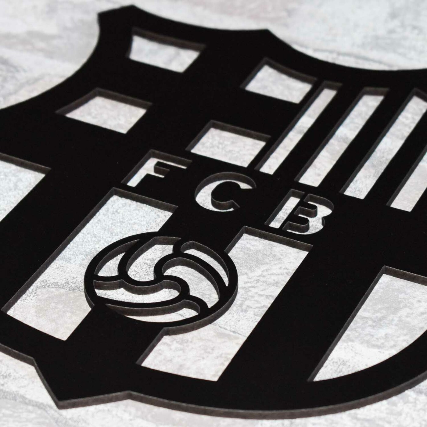 Wooden Club Logo - FC Barcelona | Black