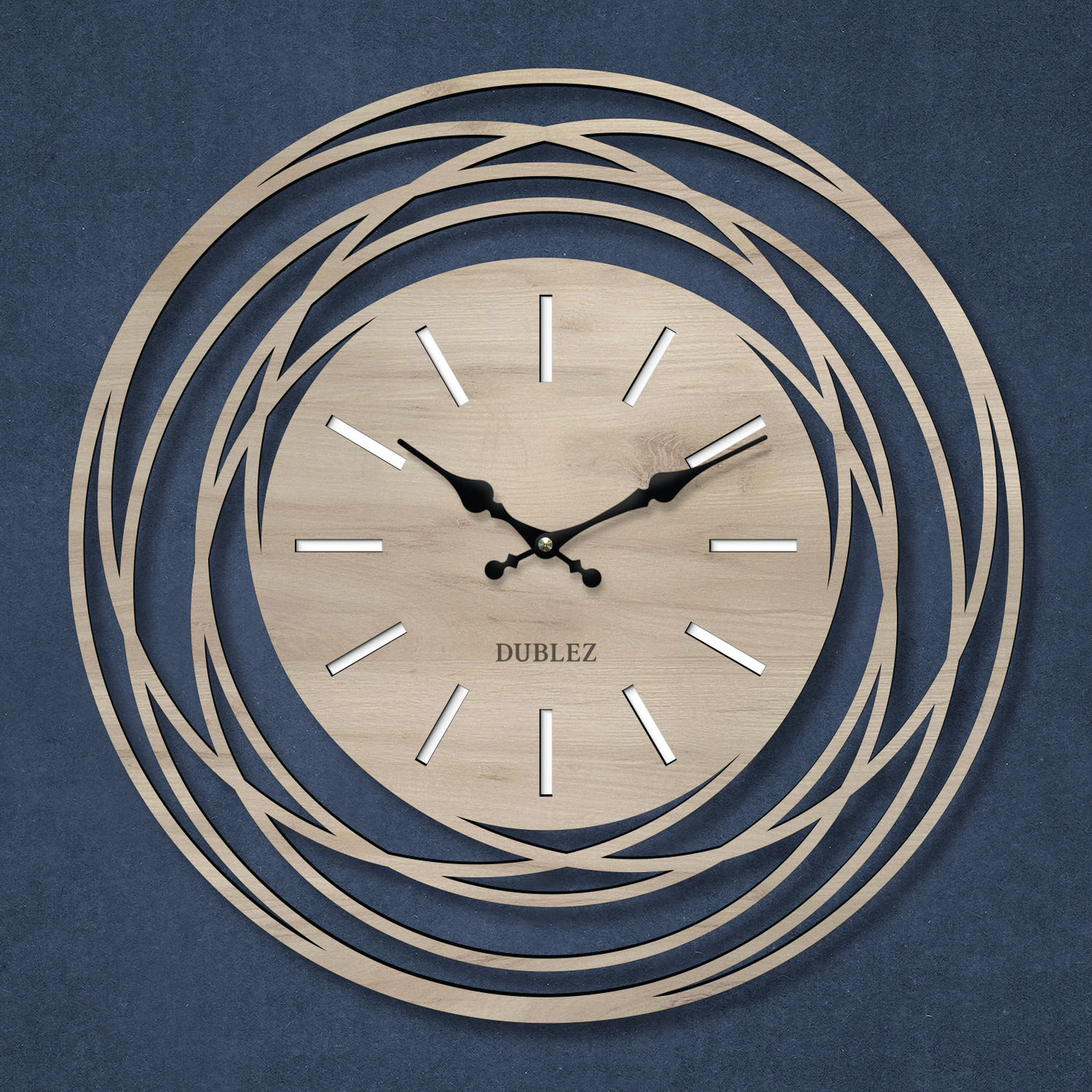 Modern wooden clock - Orbit | Cream Oak