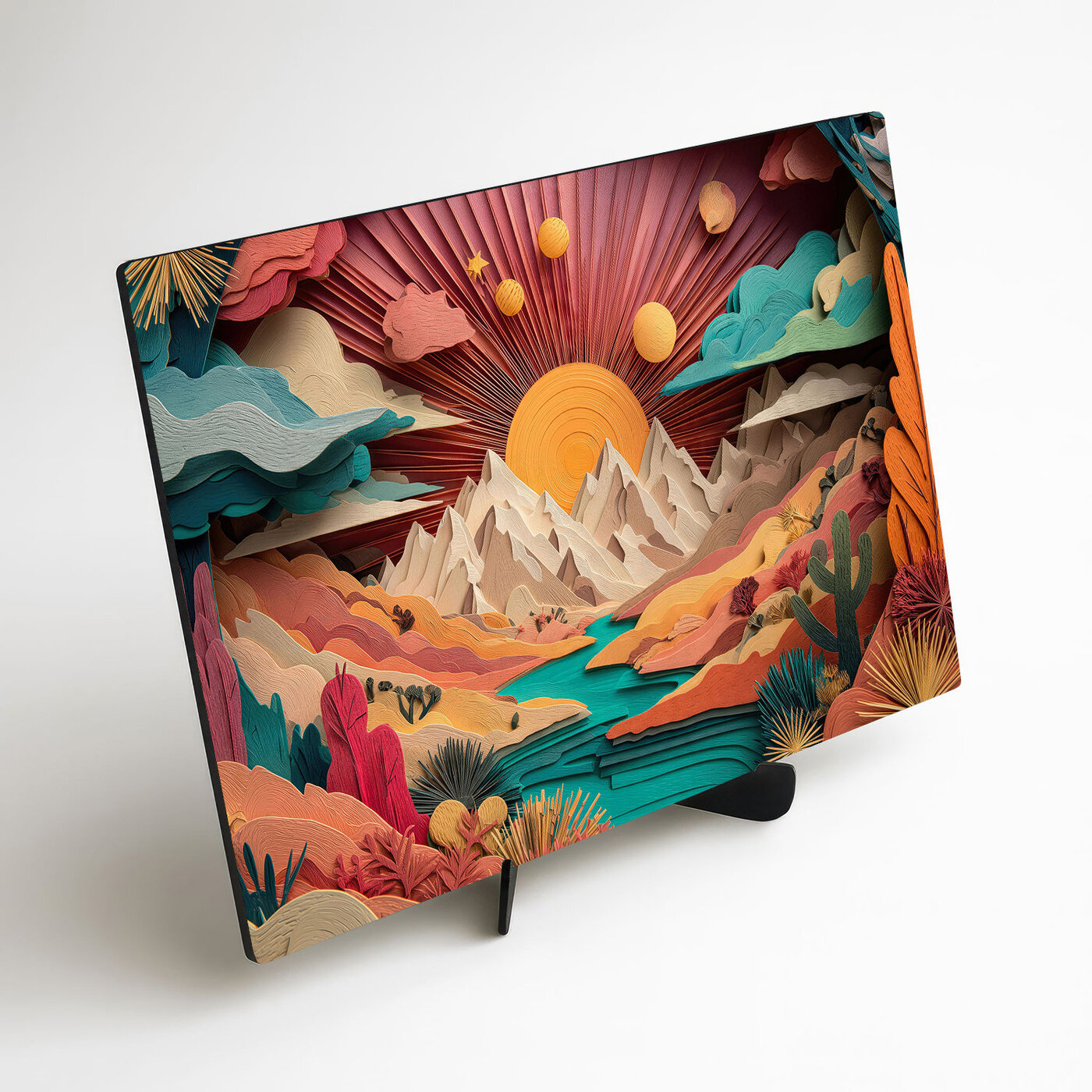 Tablou din lemn - Lumea Origami