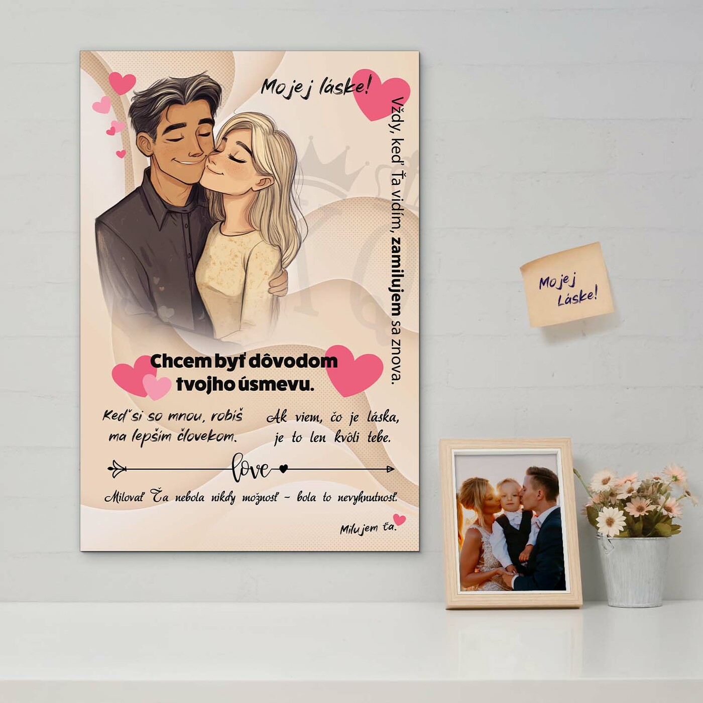 Drevená tabuľka na stenu - Mojej láske