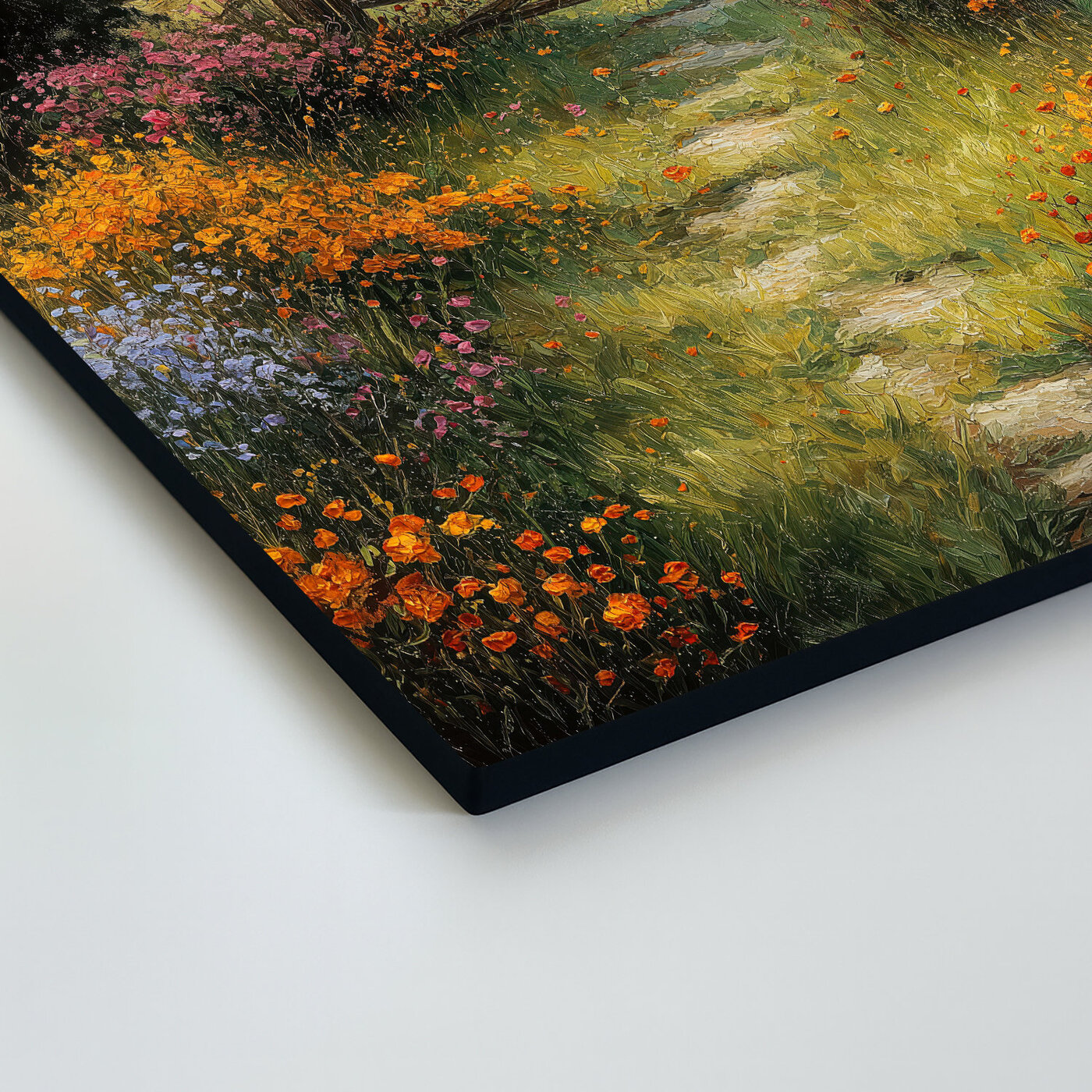 Drevený obraz v štýle olejomaľby - Lúčna cesta