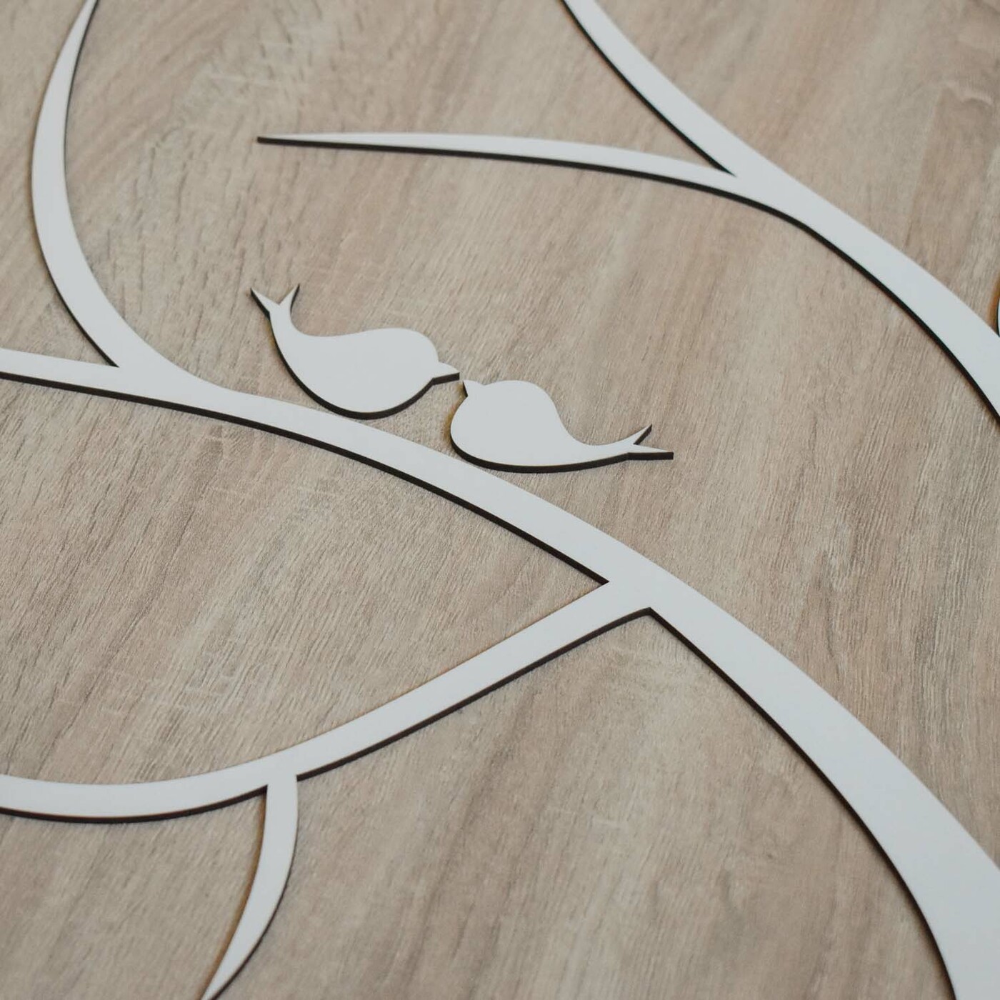 Veľká svadobná kniha hostí - Vtáčatá | Biela / Dub Sonoma