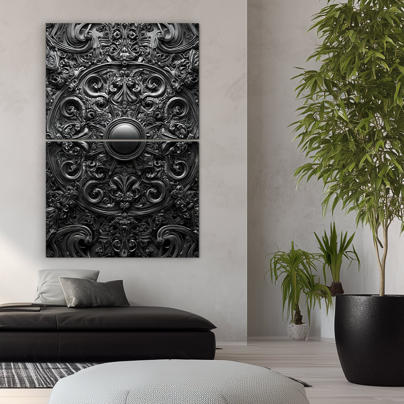 Nástěnný obraz - Mandala Black | 90x136 cm
