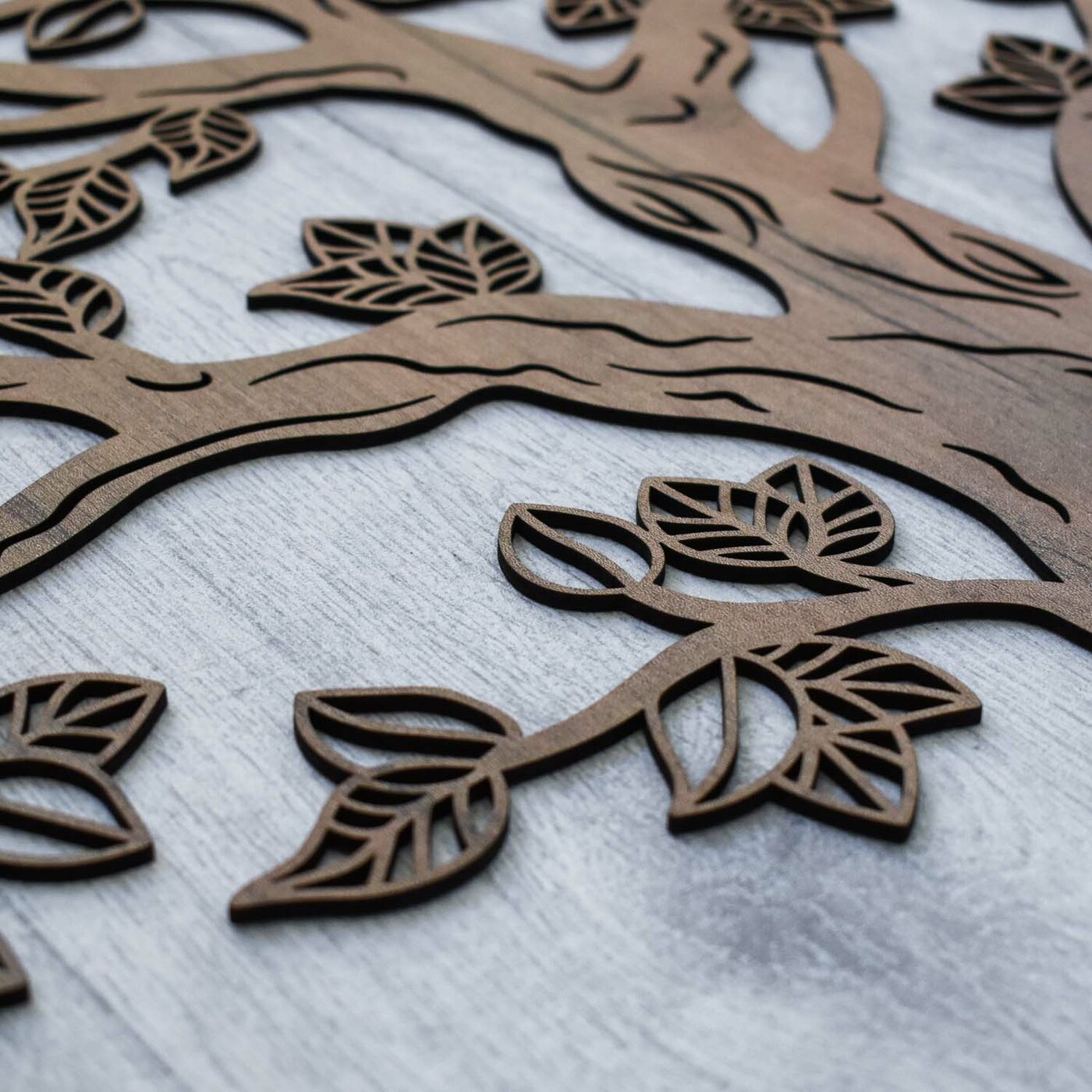 Wooden Tree of Life on the Wall - Malkuth | Tobacco Oak
