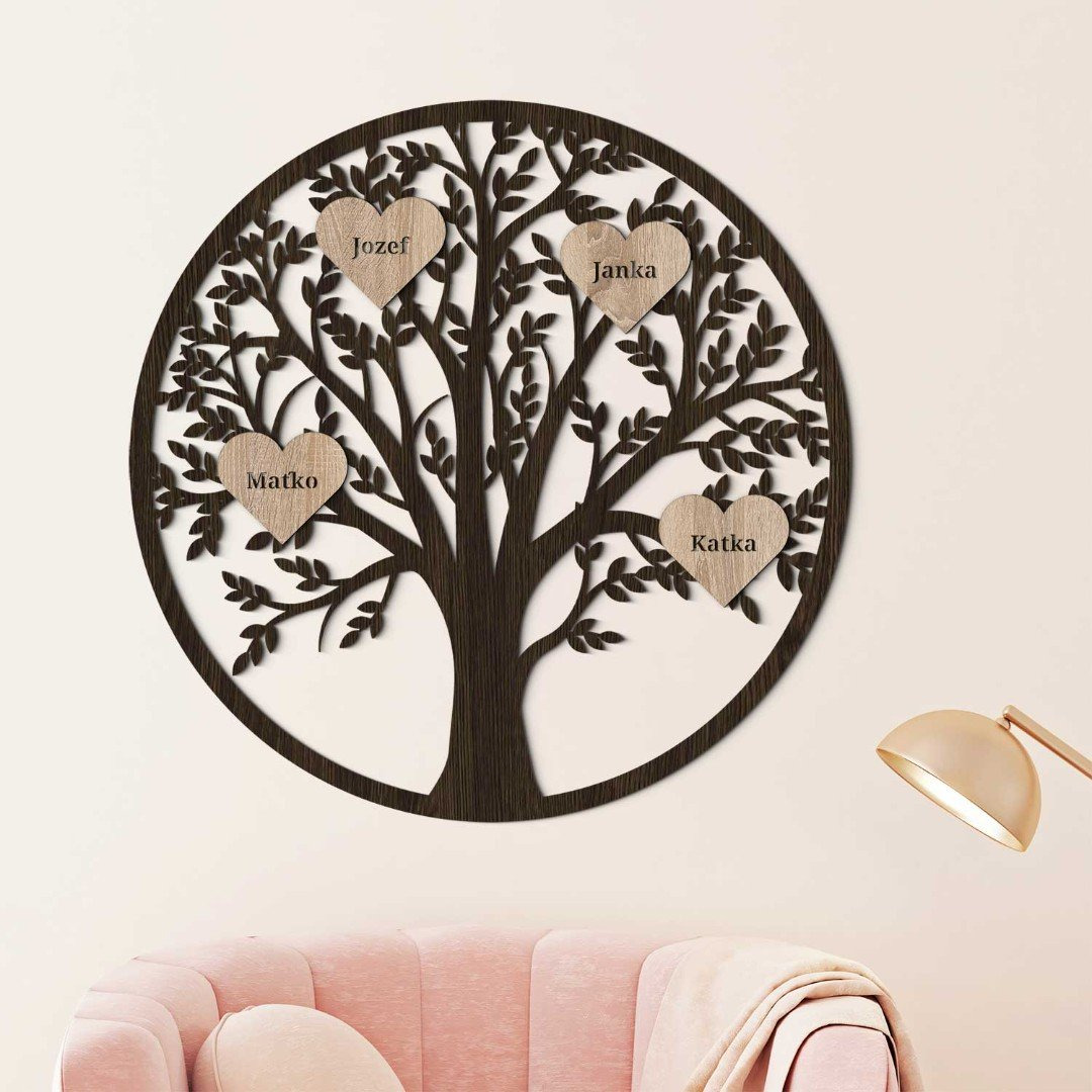 Wooden Heart with Name | Oak Sonoma