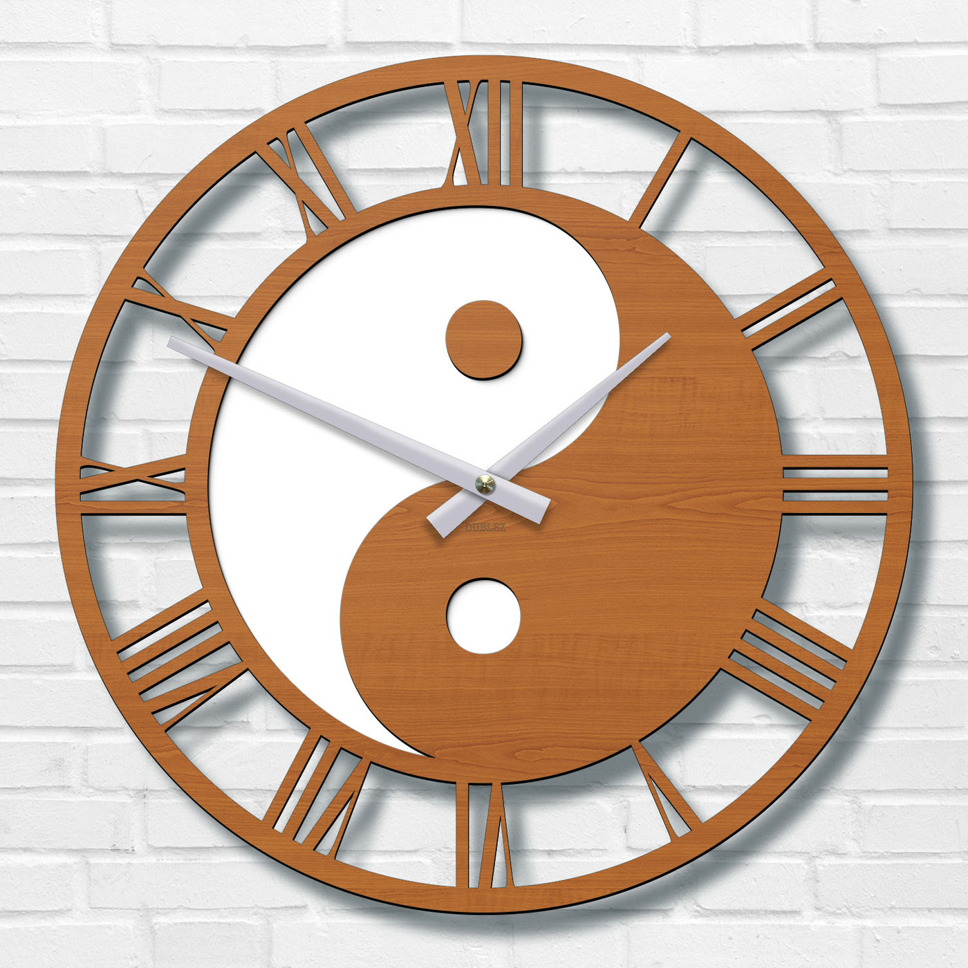 Nástenné hodiny s obrazom Jin jang  | Čerešňa