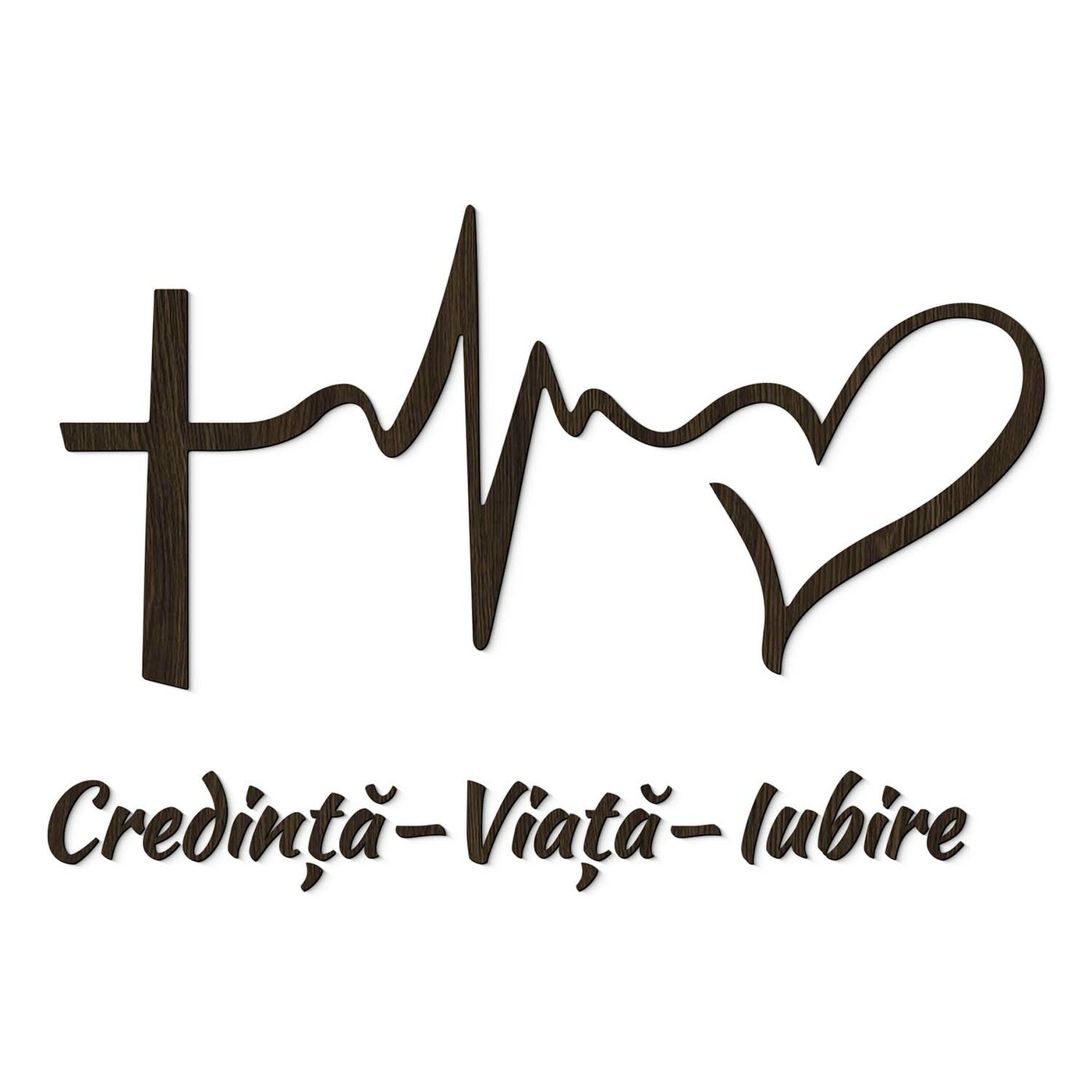 Autocolant de perete - Credință, Viață, Iubire | Wenge