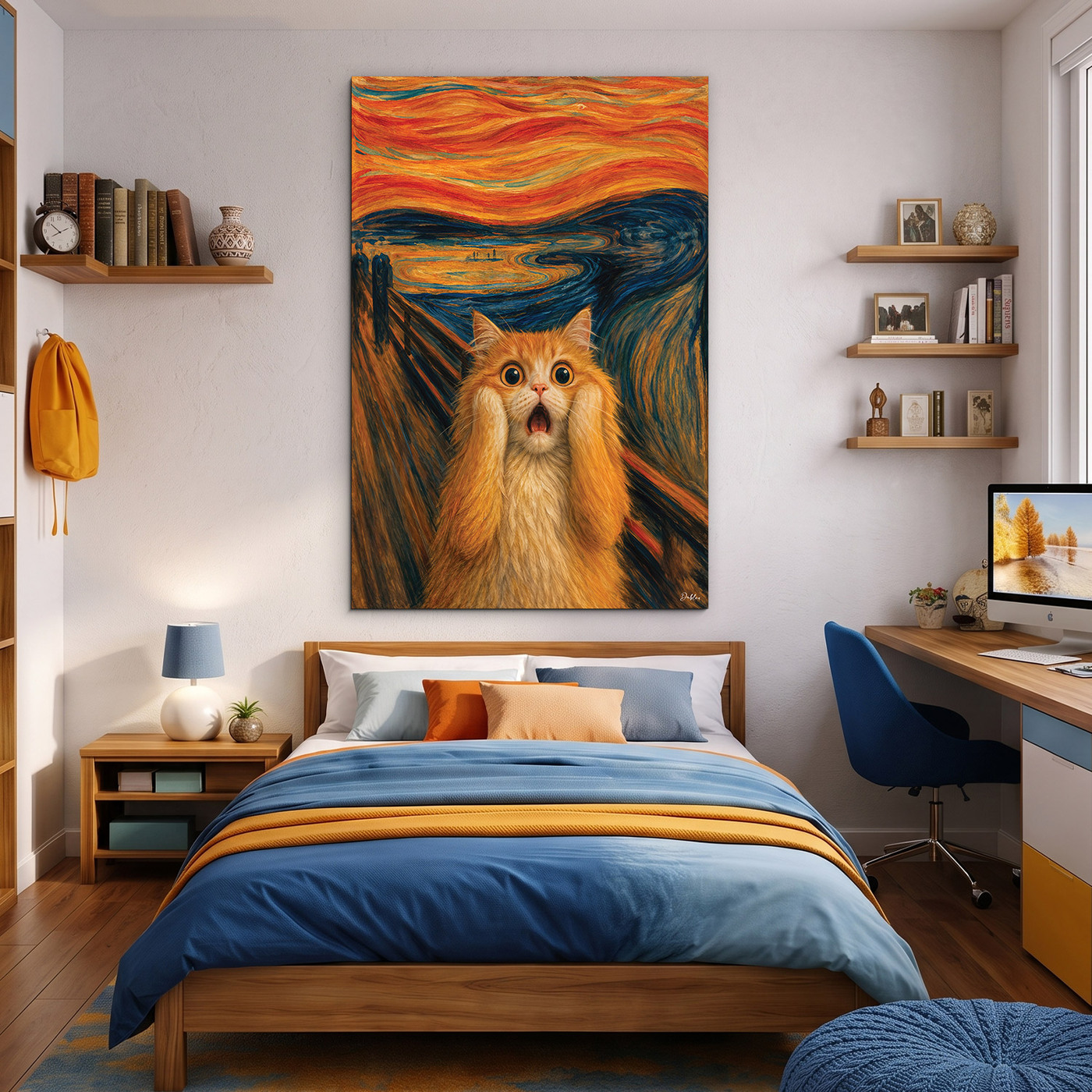 Art wooden painting - Cat Scream