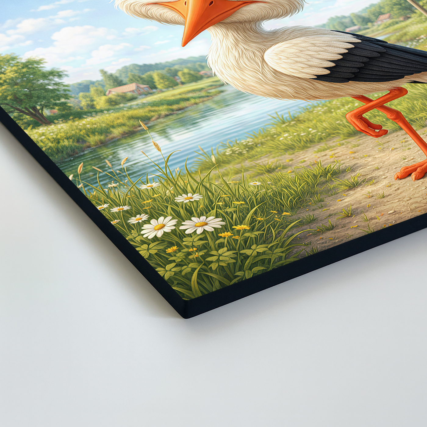 Farebný obraz na stenu pre deti - Bocian