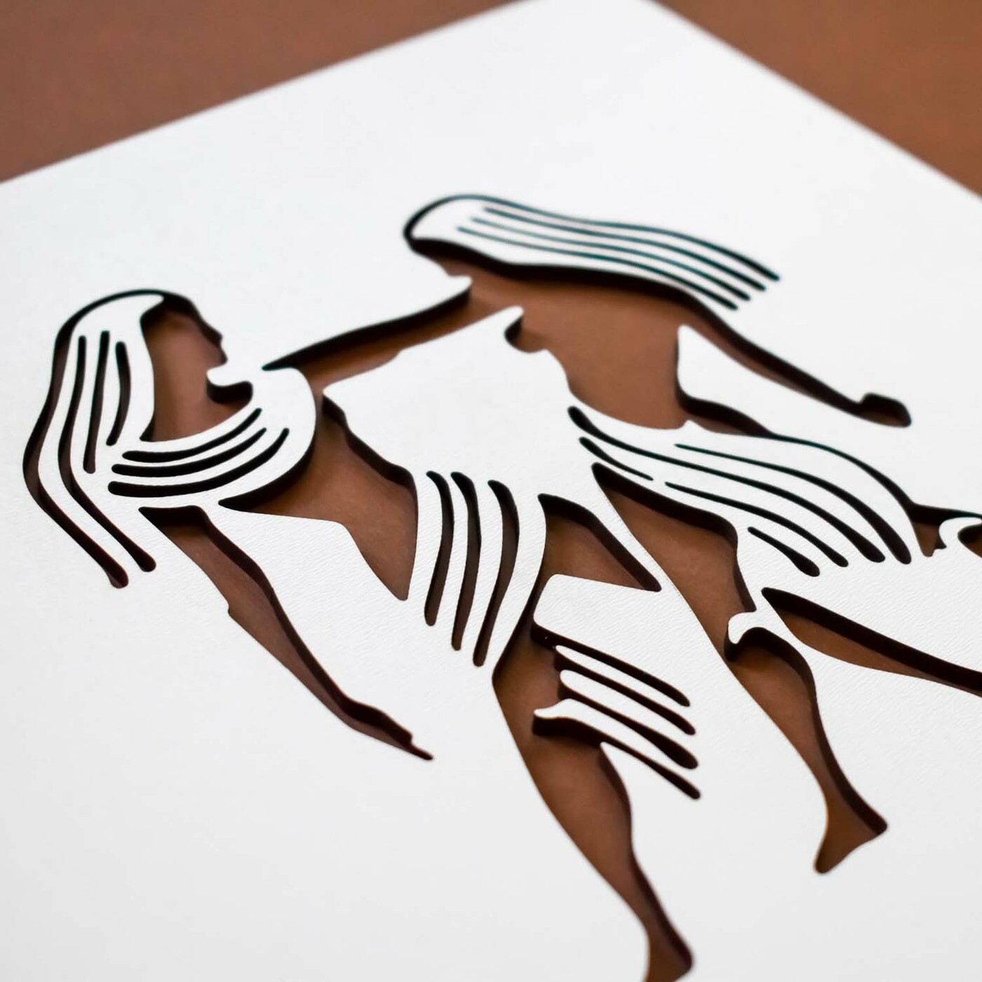 Drevená dekorácia - Znamenie Blíženci | Biela