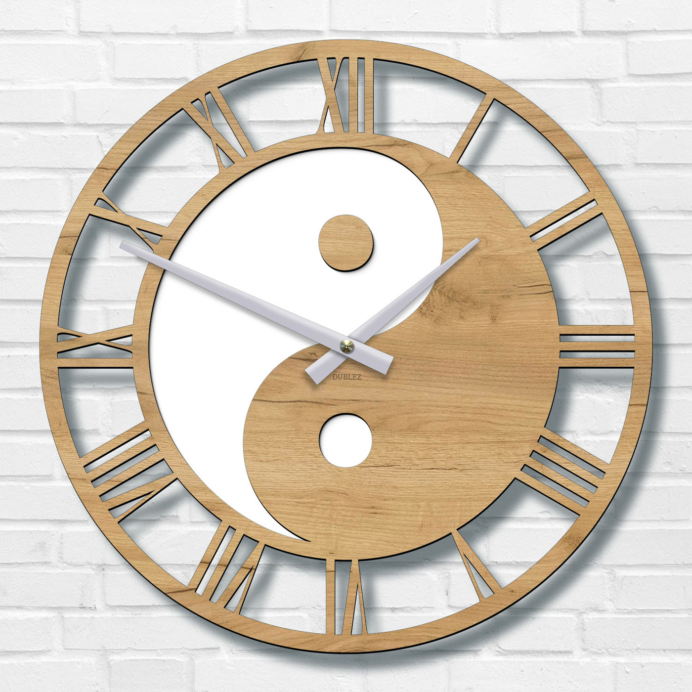 Nástenné hodiny s obrazom Jin jang  | Dub zlatý