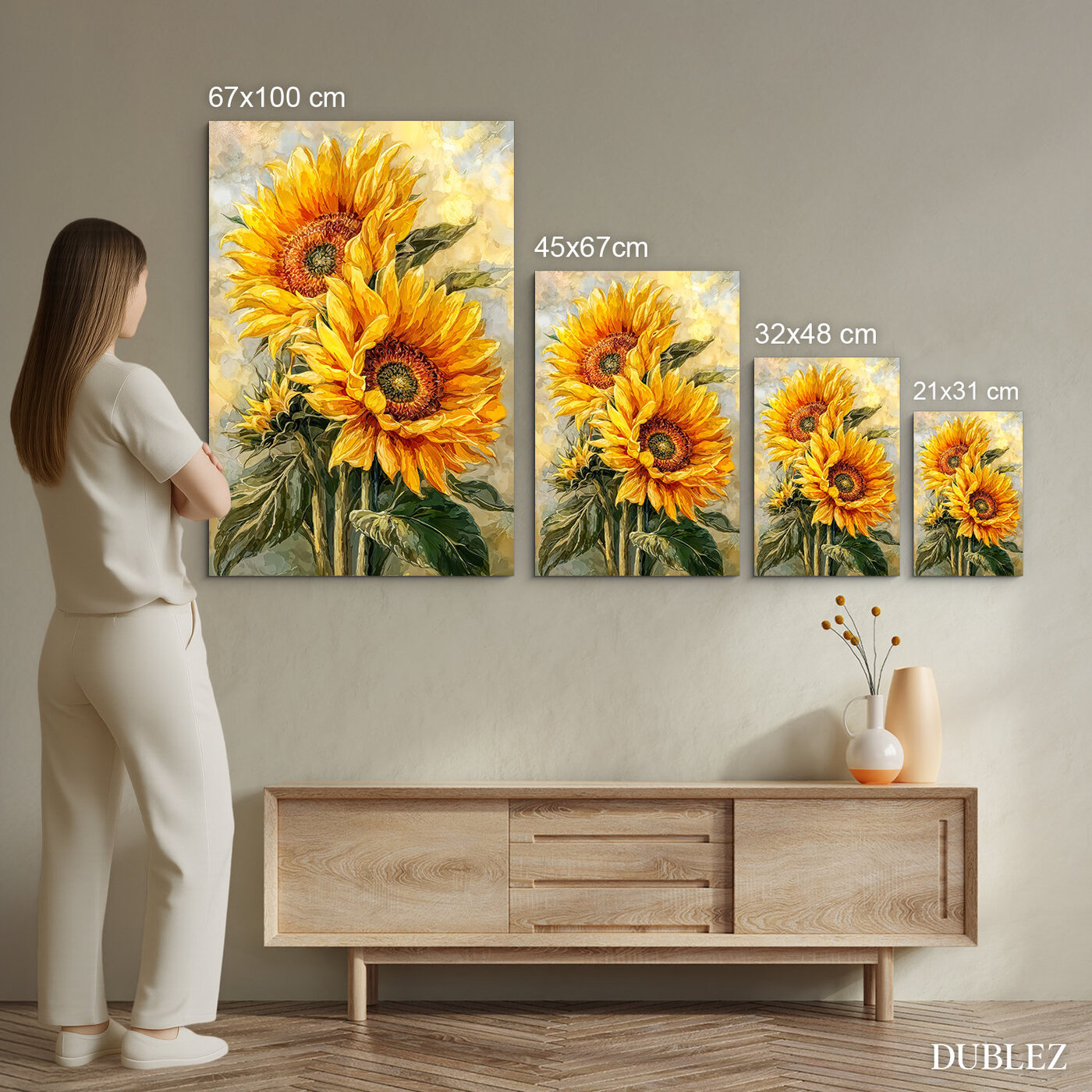 Tablou colorat - Floarea-soarelui înflorită