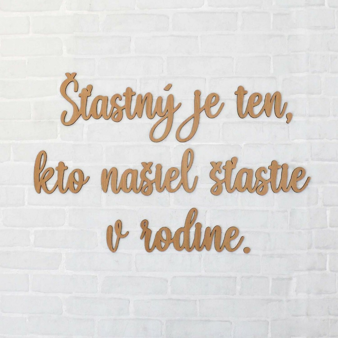 Dekoračná nálepka o rodine z dreva  | Buk