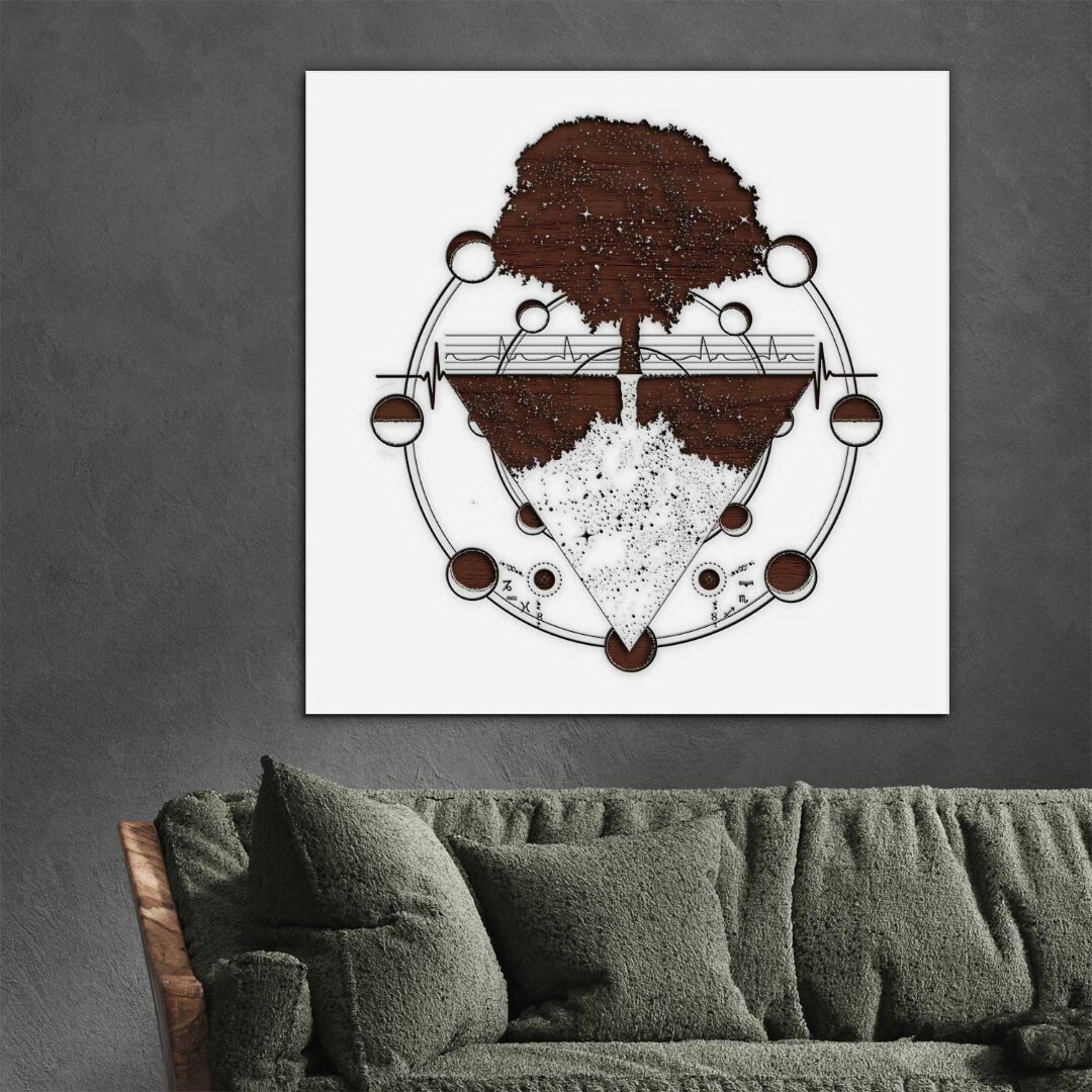 Energy Picture from Wood - Symbol Tree | White